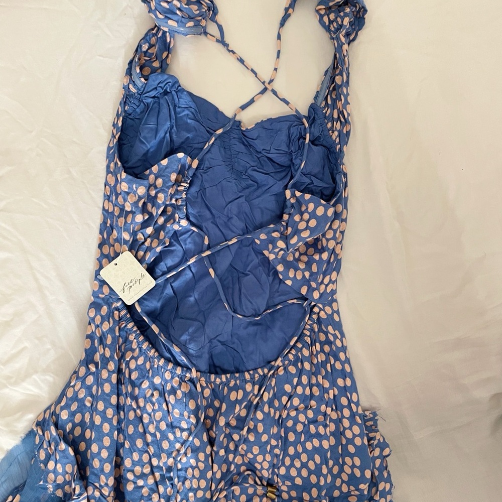Free People Blue Polka Dot Ruffled Maxi Dress - Picture 7 of 7